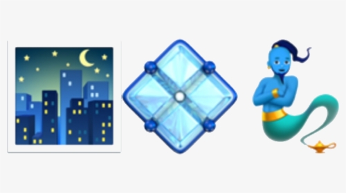 Blue Genie City Tumblr Emoji Aesthetic Freetoedit Png - Emoji, Transparent Png, Free Download