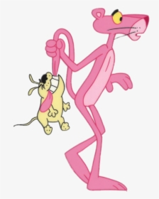 Dog Biting Pink Panther"s Tail - Cartoon, HD Png Download, Free Download