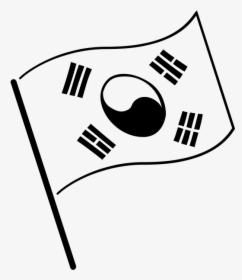 Flag Of South Korea Black And White , Png Download - South Korea Flag Black And White, Transparent Png, Free Download