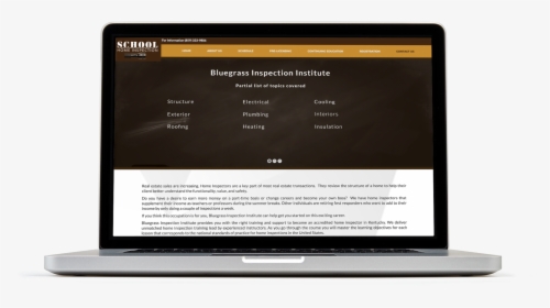 Bluegrass Inspection Website On Laptop - Ux Before And After, HD Png Download, Free Download