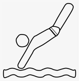 Diver, Black And White - Line Art, HD Png Download, Free Download