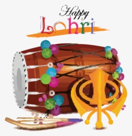 Transparent Lohri Drum Hand Drum Membranophone For - Happy Birthday, HD Png Download, Free Download