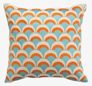 Peking Handicraft Double Arches Embroidred, Pumpkin/turquoise - Cushion, HD Png Download, Free Download