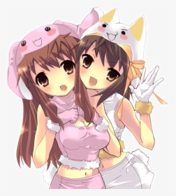 2 Anime Girl Best Friends Hd Png Download Kindpng
