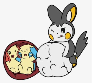 [ink, By Purpulear] Energizing Meal - Emolga Vore Minun, HD Png Download, Free Download