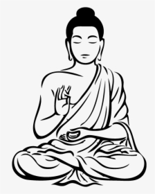 Drawing Buddha Line - Buddha Clipart Black And White, HD Png Download, Free Download