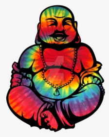 Svg Black And White Buddah Drawing Psychedelic - Tie Dye Buddha Sticker, HD Png Download, Free Download