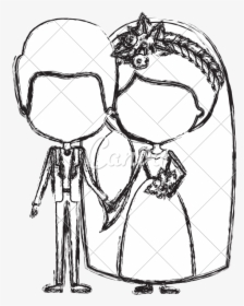Faceless Newly Married Couple Illustration - Marriage Mag Asawa Drawing, HD Png Download, Free Download