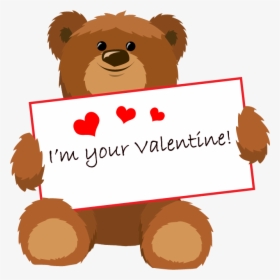 Valentines Cartoon Teddy Bear, HD Png Download, Free Download