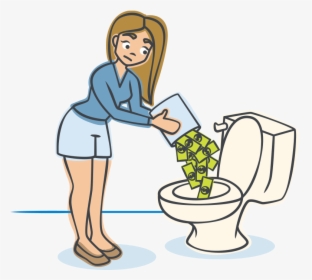 Thinking About Money Free Clipart Vector Royalty Free - People Throwing Money Away, HD Png Download, Free Download