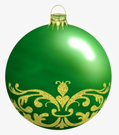 Green Christmas Bauble With Ornaments Png Image - Christmas Ball Png Transparent, Png Download, Free Download