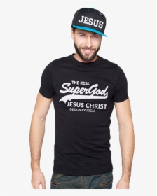 Christian Men"s Jesus T-shirt With Cap - Active Shirt, HD Png Download, Free Download