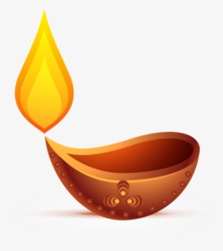 Transparent Diwali Candle Lamp Orange Tableware For - Illustration, HD Png Download, Free Download