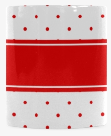 Red Dots Ribbon Design Your Name White Mug - Polka Dot, HD Png Download, Free Download
