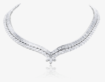 44 Ctw Diamond Prong & Channel Set Tennis Necklace - Necklace, HD Png Download, Free Download