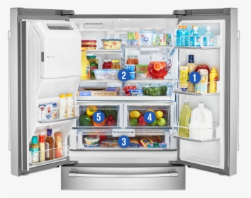Open, Organized Refrigerator - Maytag Mft2772hez, HD Png Download, Free Download