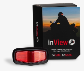 Inview Helmet Brake And Signal Light With Red Lens - Rear-view Mirror, HD Png Download, Free Download