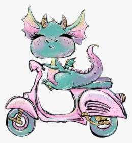 #watercolor #dragon #babydragon #babyanimals #moped - Watercolor Painting, HD Png Download, Free Download