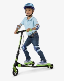 Y Fliker A1 - Boy Riding Scooter Transparent, HD Png Download, Free Download