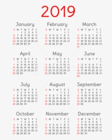 Free Png 2019 Calendar Transparent Png - 2019 Calendar Transparent Background, Png Download, Free Download