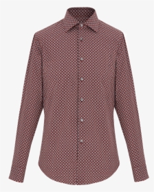 Pomegranate-coloured Stretch Cotton Shirt With Geometric - Blouse, HD Png Download, Free Download