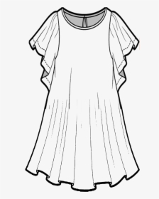 Anthonifashion Fashion Flat Sketch In Fashion Sketches - Day Dress, HD Png Download, Free Download