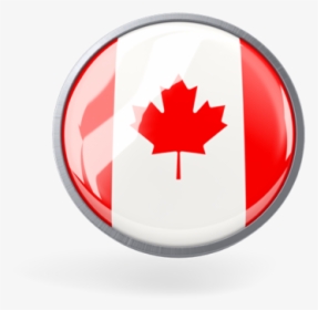 Metal Framed Round Icon - Round Canadian Flag Icon, HD Png Download, Free Download