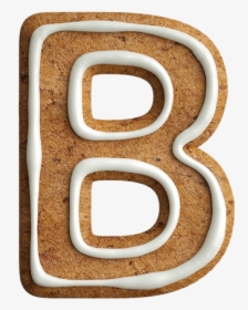 Christmas Gingerbread Font Letter B - Letter B Food Font, HD Png Download, Free Download