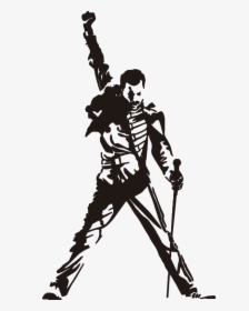 Outline Freddie Mercury Silhouette, HD Png Download - kindpng