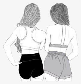 Friends Tumblr Lindo Amigas Best Friends Girl Drawing Hd Png Download Kindpng