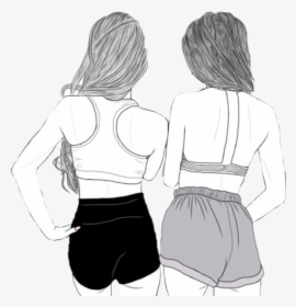 Drawings Bff Png Download Drawings Of Girls Best Friends Transparent Png Kindpng