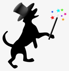 Dog Silhouette Free Content Clip Art - Dog With Magic Wand, HD Png Download, Free Download