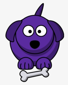 Purple Dog Clipart - Dog And Bone Png, Transparent Png, Free Download