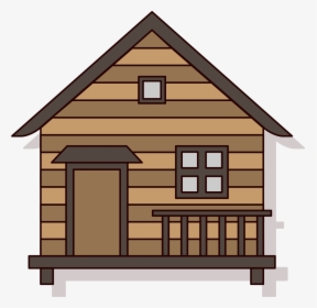 Log House Hut Forest Cottage Cartoon Cabin Clipart - Cabin Cartoon, HD Png Download, Free Download