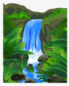 Clip Art Cartoon Waterfall - Poster Related To Nature, HD Png Download, Free Download