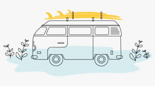 Surfboard Clipart Van Car, HD Png Download - kindpng