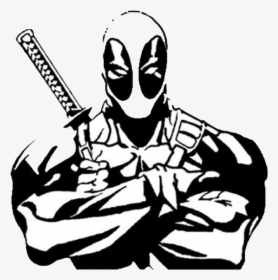 Transparent Car Decals Png Black And White Deadpool Png
