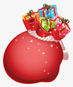 Santa Bag With Gifts Transparent Png Clip Art​, Png Download, Free Download