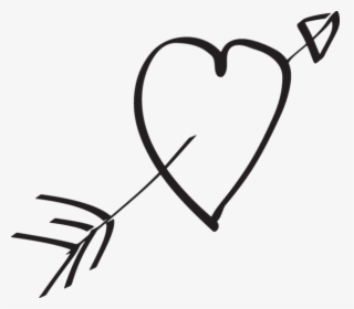 Hand Drawn Love Heart Arrow, HD Png Download, Free Download