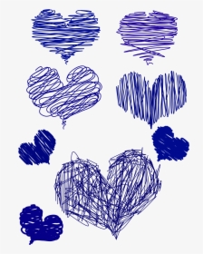 Blue Hand Drawn Heart Clip Arts - Blue Hand Drawn Heart, HD Png Download, Free Download