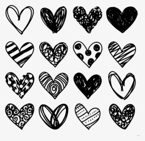 Heart Hand Drawing At Getdrawings - Hearts Clip Art Black And White, HD Png Download, Free Download