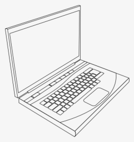Aurium Laptop In Line Art Svg Clip Arts - Laptop Black And White, HD Png Download, Free Download