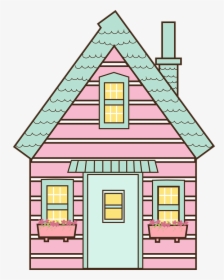 Cute, House, Cabin, Building, Construction, Home - Cute House Cartoon Png, Transparent Png, Free Download