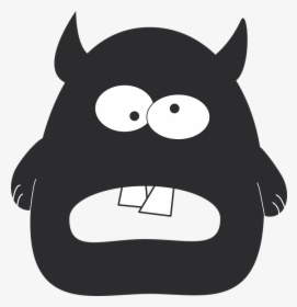 Transparent Eyes And Mouth Clipart - Cute Black Monster Png, Png Download, Free Download