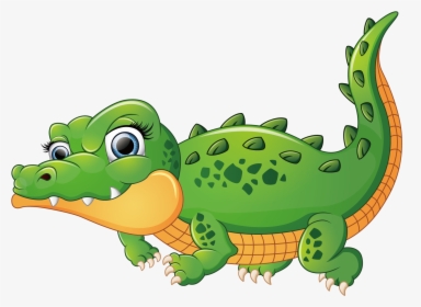 Crocodiles Cute Crocodile Transprent Clipart Black - Cute Crocodile Vector Png, Transparent Png, Free Download