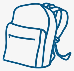 Backpack, Rucksack, Student, School, Blue, Outlines - Backpack Clipart Transparent Background, HD Png Download, Free Download