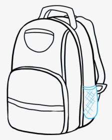 How To Draw Backpack - Side Drawing Of Backpack, HD Png Download, Free Download