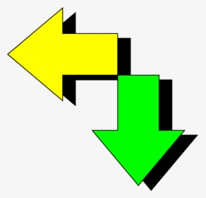 Yellow And Green Arrow - Downward Arrow Cartoon Png, Transparent Png, Free Download
