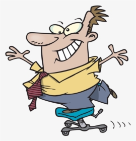 Funny Workplace - Cartoon Standing On A Chair, HD Png Download, Free Download