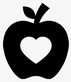 Apple Silhouette Png - Apple With Heart Icon, Transparent Png, Free Download
